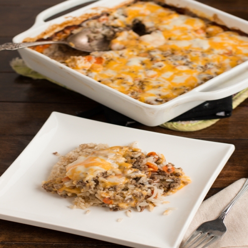 Cheesy ground beef Mushroom casserole