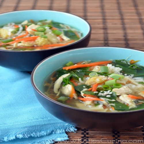 Asian Chicken Rice Soup