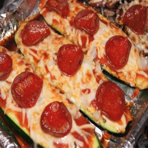 Zucchini Pepperoni Pizza