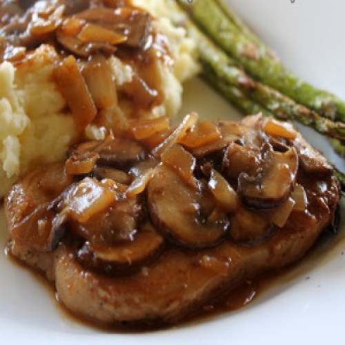 baked pork chops with mushroom gravy