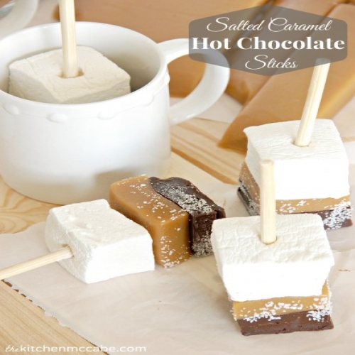 Salted Caramel Hot Chocolate Sticks