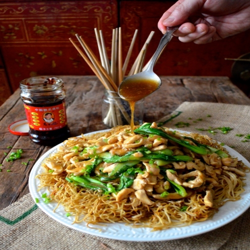 Fried Noodles W Chicken Gai See Chow Mein Recipe Pan Fried Hot Sex Picture