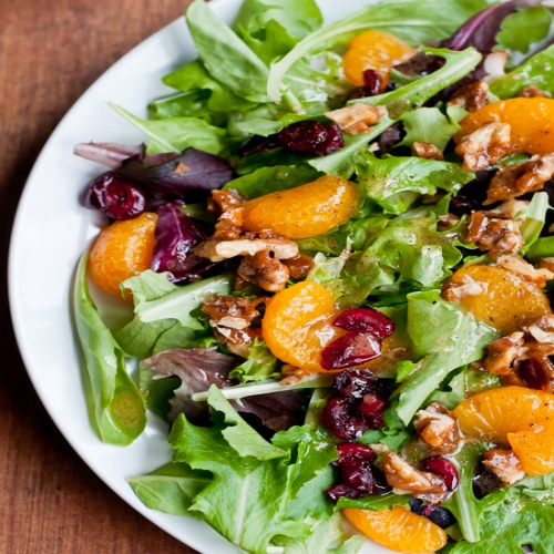 Simple Holiday Green Salad with Orange Vinaigrette