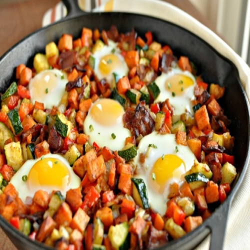 Sweet Potato Breakfast Skillet with Bacon