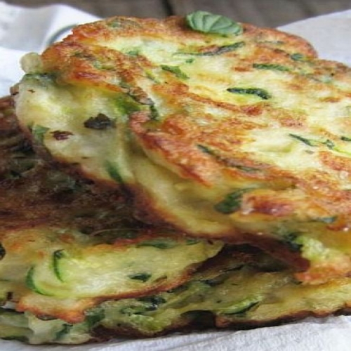 Zucchini & Ricotta Fritters with Feta and Dill