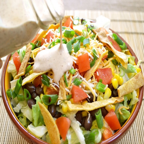 buttermilk southwest salad with taco ranch dressing