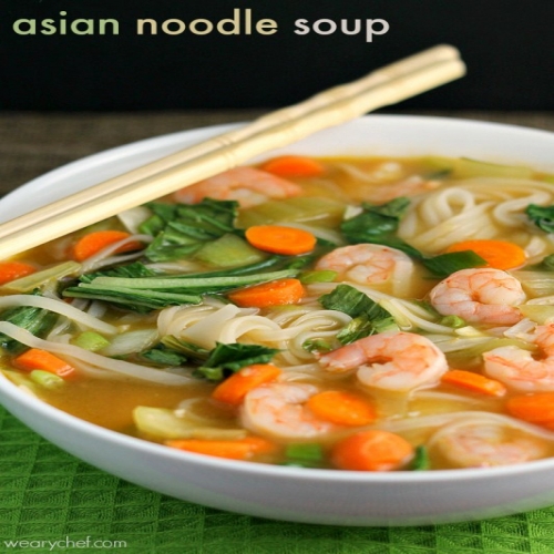 Asian Noodle Soup with Shrimp