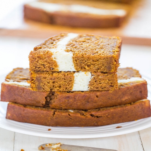 Cream Cheese-Filled Pumpkin Cinnamon Bread