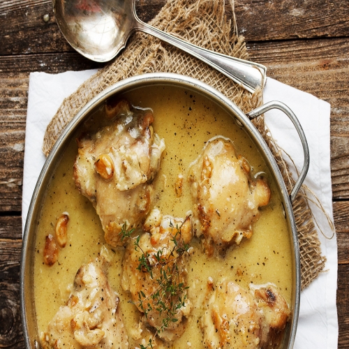 Rustic Chicken with Garlic Butter Gravy