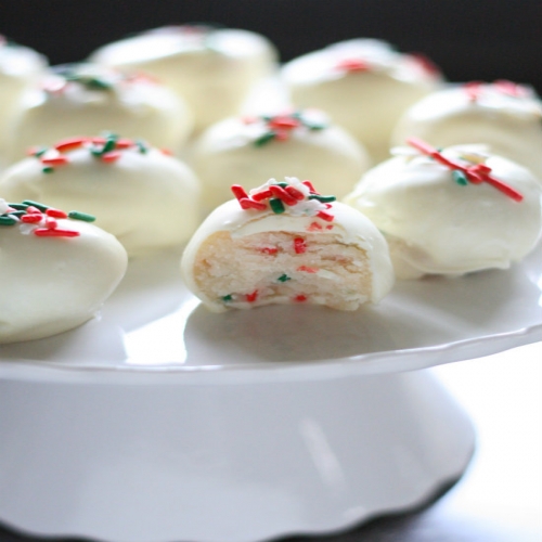 Christmas Funfetti Cake Batter Truffles