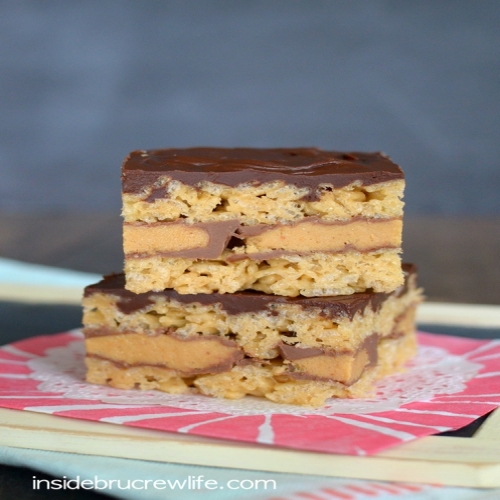 Chocolate Peanut Butter Cup Rice Krispie Treats