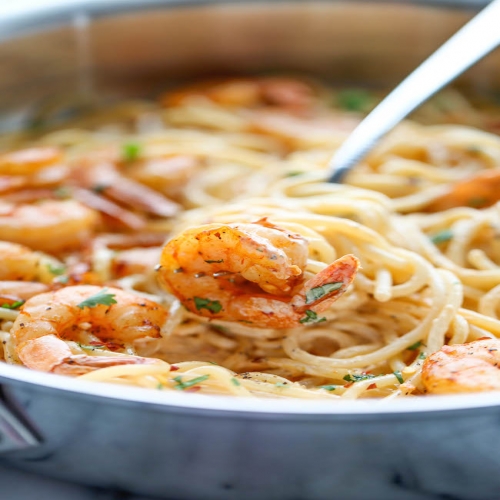 Damn Delicious Bang Bang Shrimp Pasta.