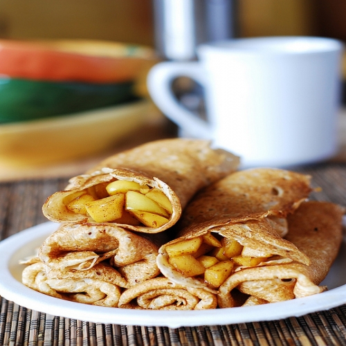 Apple Cored cinnamon crepes