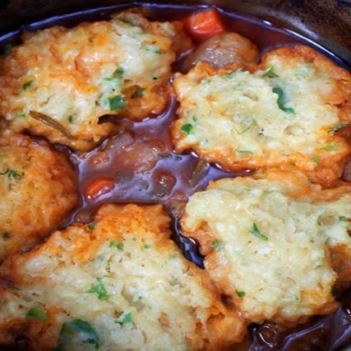 Crock Pot Beef Stew and Herb Dumplings