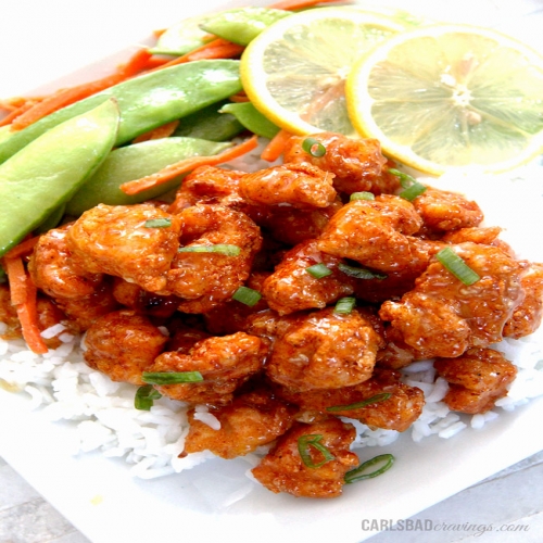 Sticky, Crispy Honey Lemon Ginger Pepper chicken