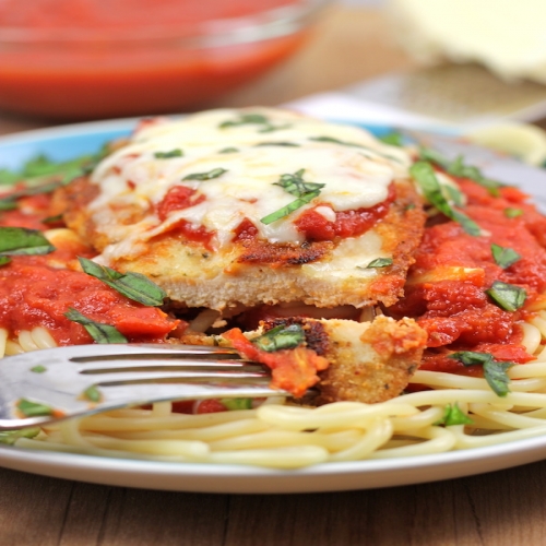 Spaghetti Baked Chicken Parmesan