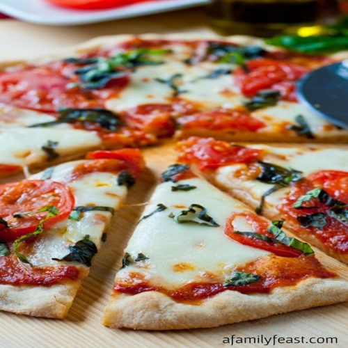 Pizza Margherita with Roasted Tomato Pizza Sauce