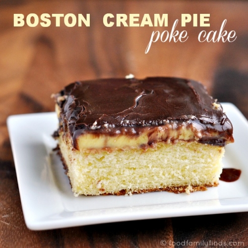 Easy Boston Cream Pie Poke Cake