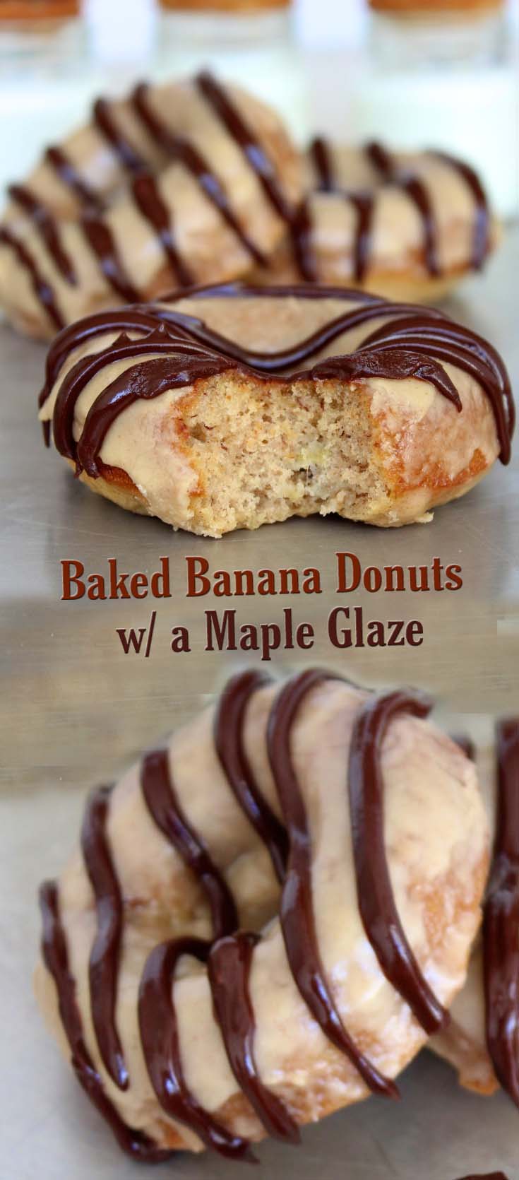 Baked Banana Donuts With A Maple Glaze