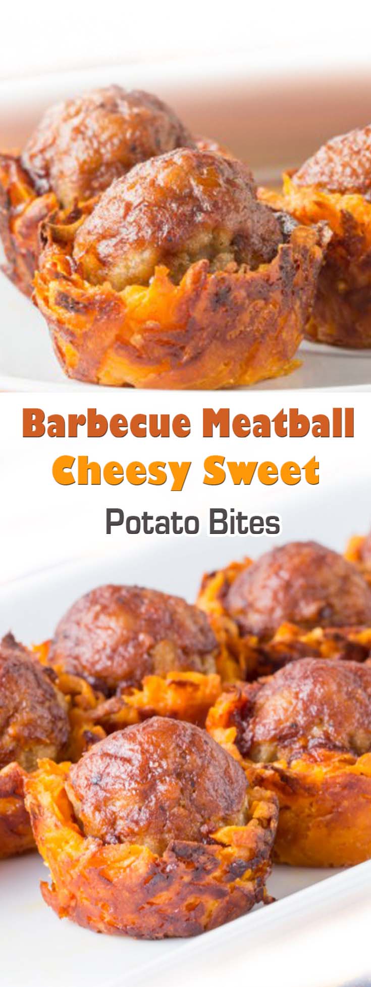 Barbecue Meatball Cheesy Sweet Potato Bites