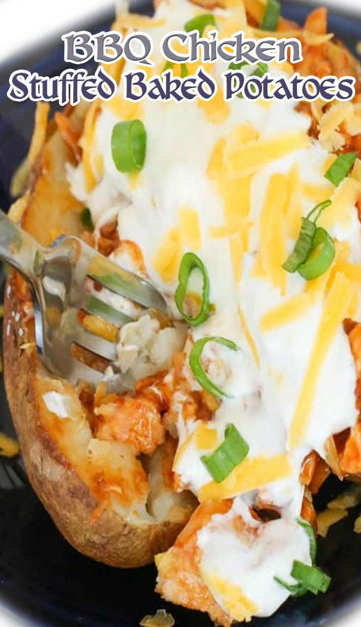 BBQ Chicken Stuffed Baked Potatoes