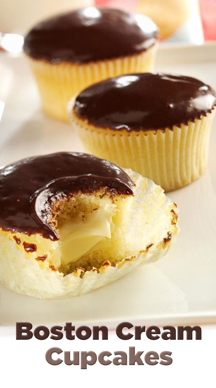 Boston Cream Cupcakes