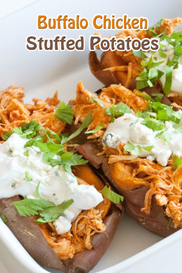 Buffalo Chicken Stuffed Potatoes