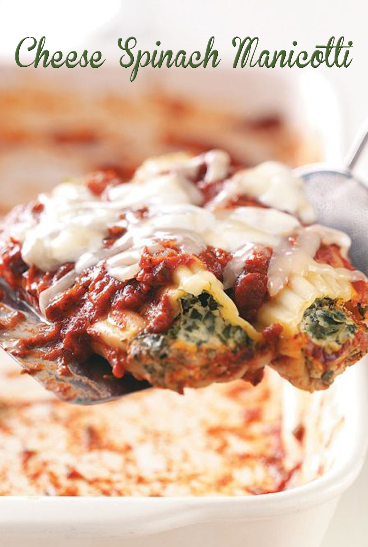 Cheese Spinach Manicotti