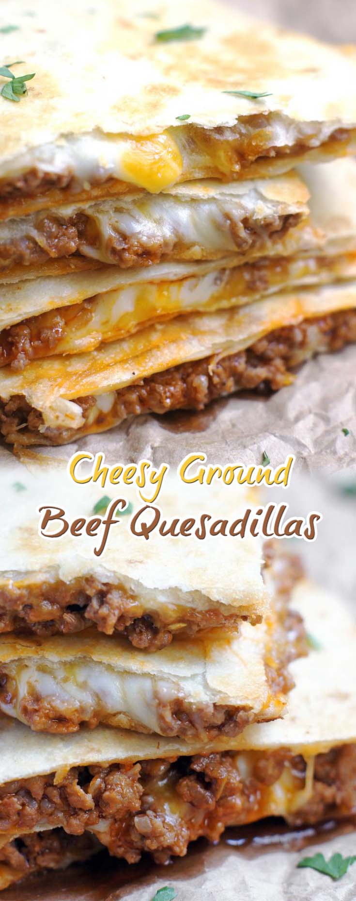 Cheesy Ground Beef Quesadillas