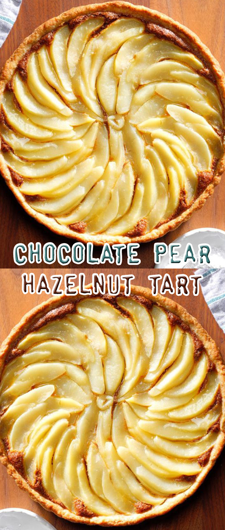 Chocolate Pear Hazelnut Tart