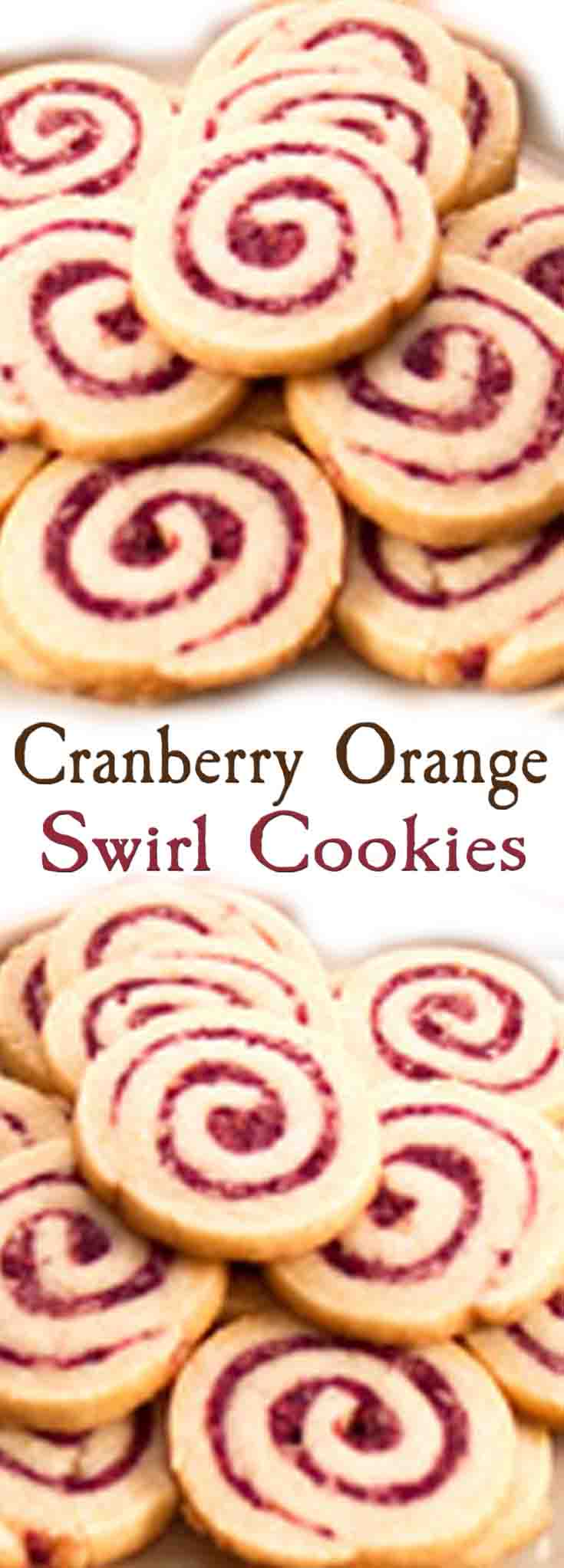 Cranberry Orange Swirl Cookies