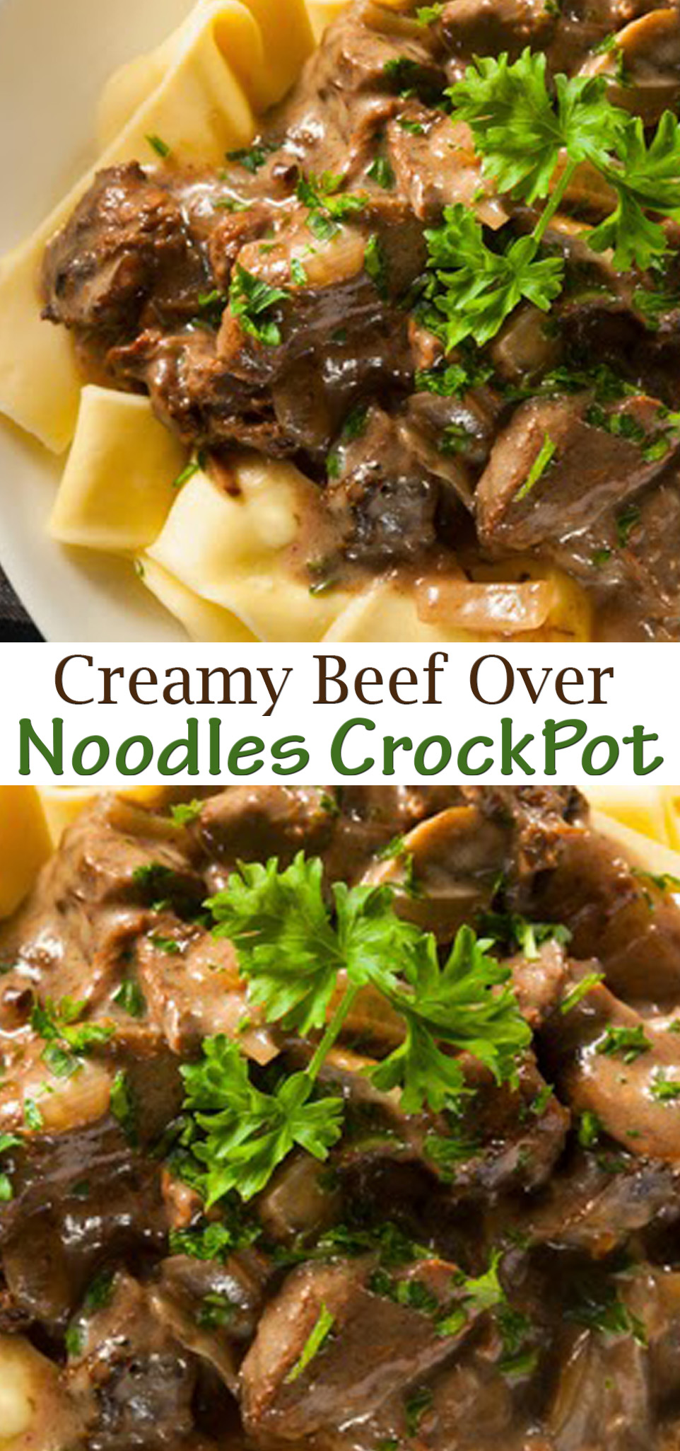 Creamy Beef Over Noodles CrockPot