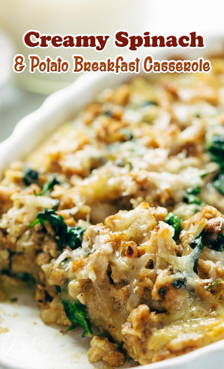 Creamy Spinach And Potato Breakfast Casserole