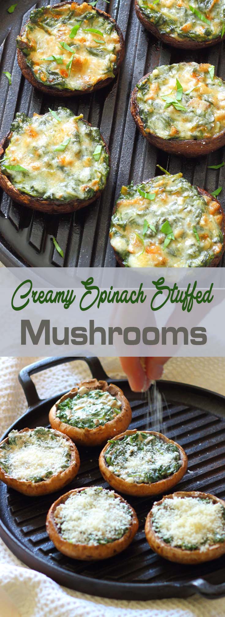 Creamy Spinach Stuffed Mushrooms