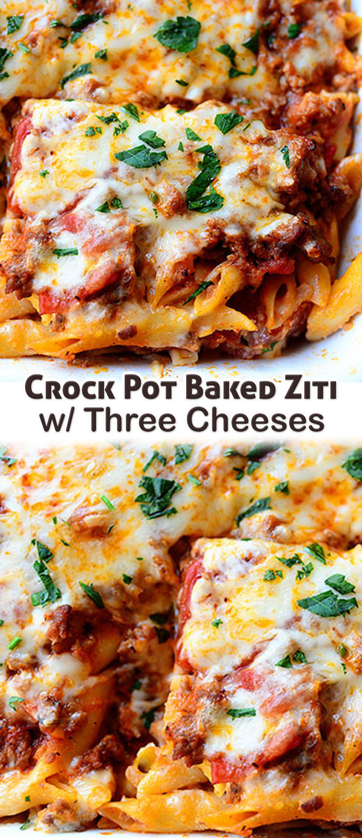 Crock Pot Baked Ziti with Three Cheeses