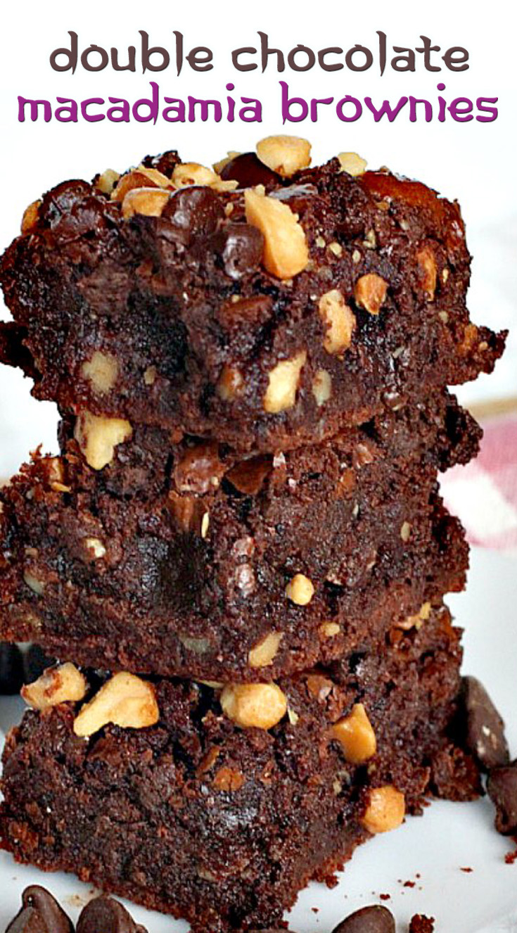 Double Chocolate Macadamia Brownies