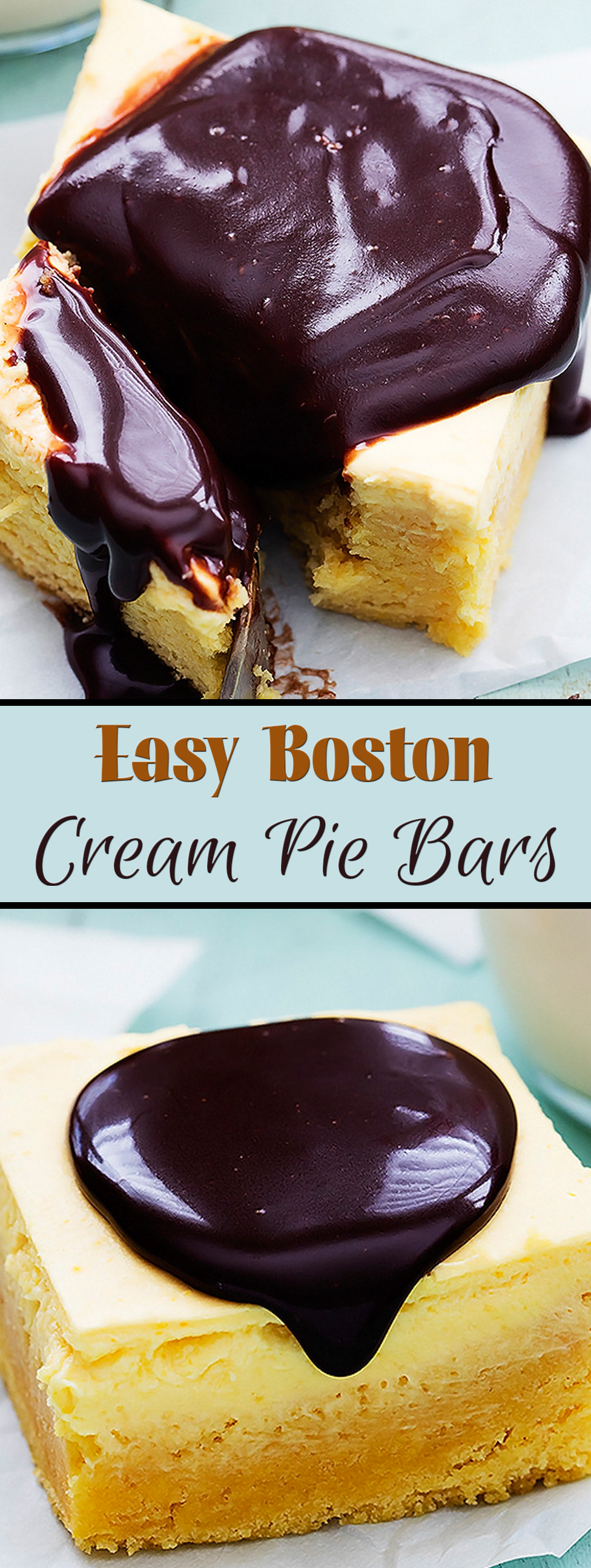 Easy Boston Cream Pie Bars