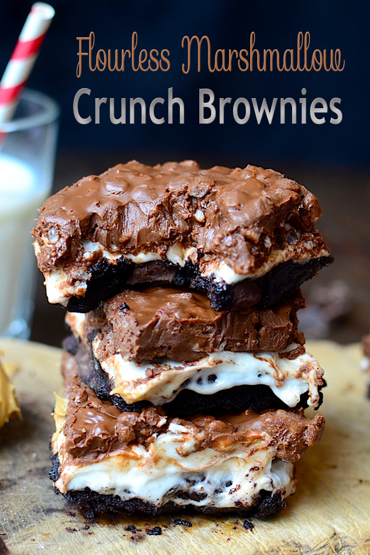 Flourless Marshmallow Crunch Brownies