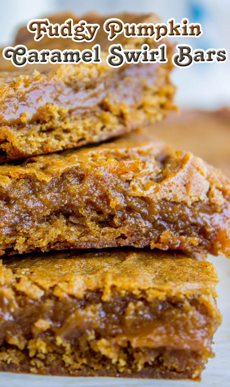 Fudgy Pumpkin Caramel Swirl Bars