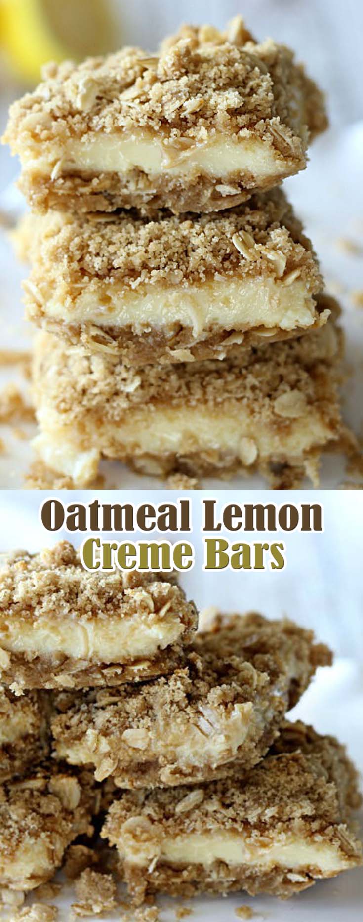 Oatmeal Lemon Creme Bars