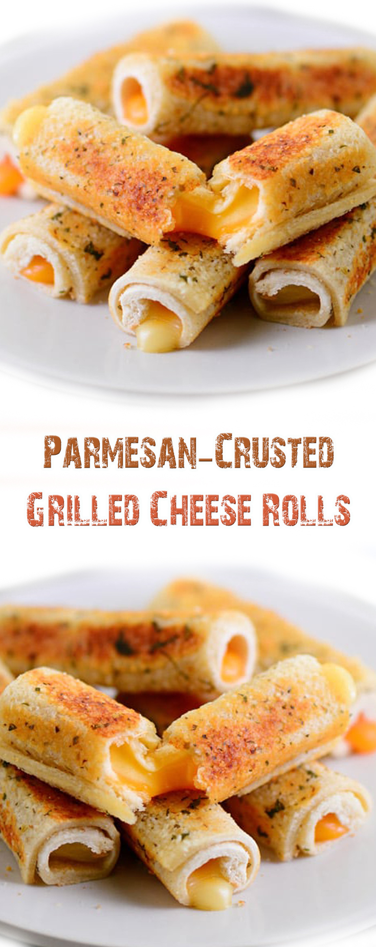 Parmesan-Crusted Grilled Cheese Rolls