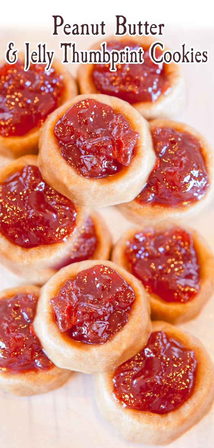 Peanut Butter and Jelly Thumbprint Cookies