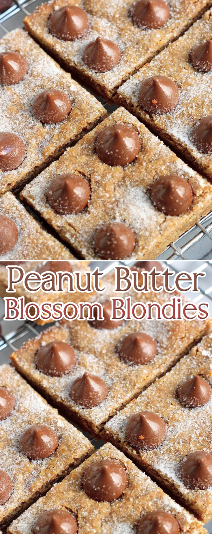 Peanut Butter Blossom Blondies