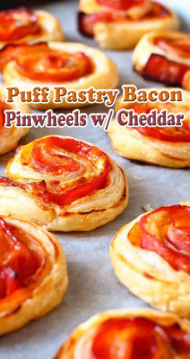 Puff Pastry Bacon Pinwheels with Cheddar