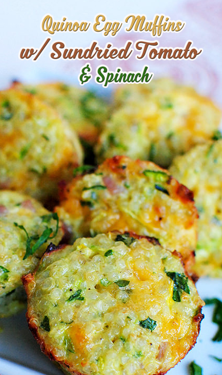 Quinoa Egg Muffins with Sundried Tomato & Spinach