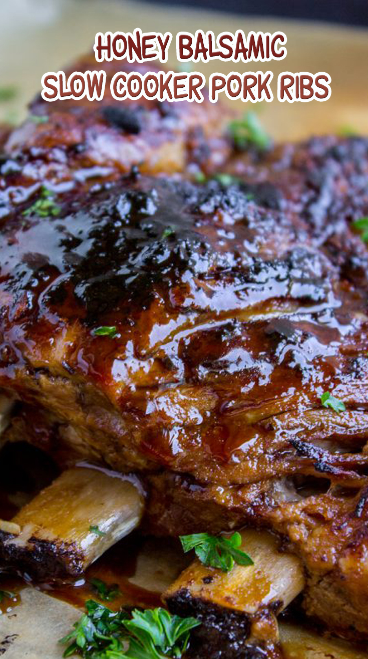 Slow Cooker Honey Balsamic Ribs