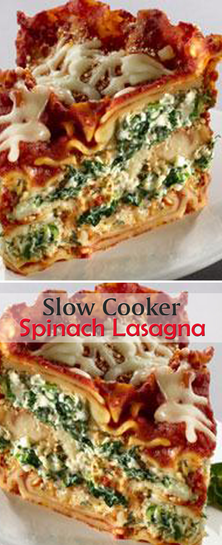 Slow Cooker Spinach Lasagna