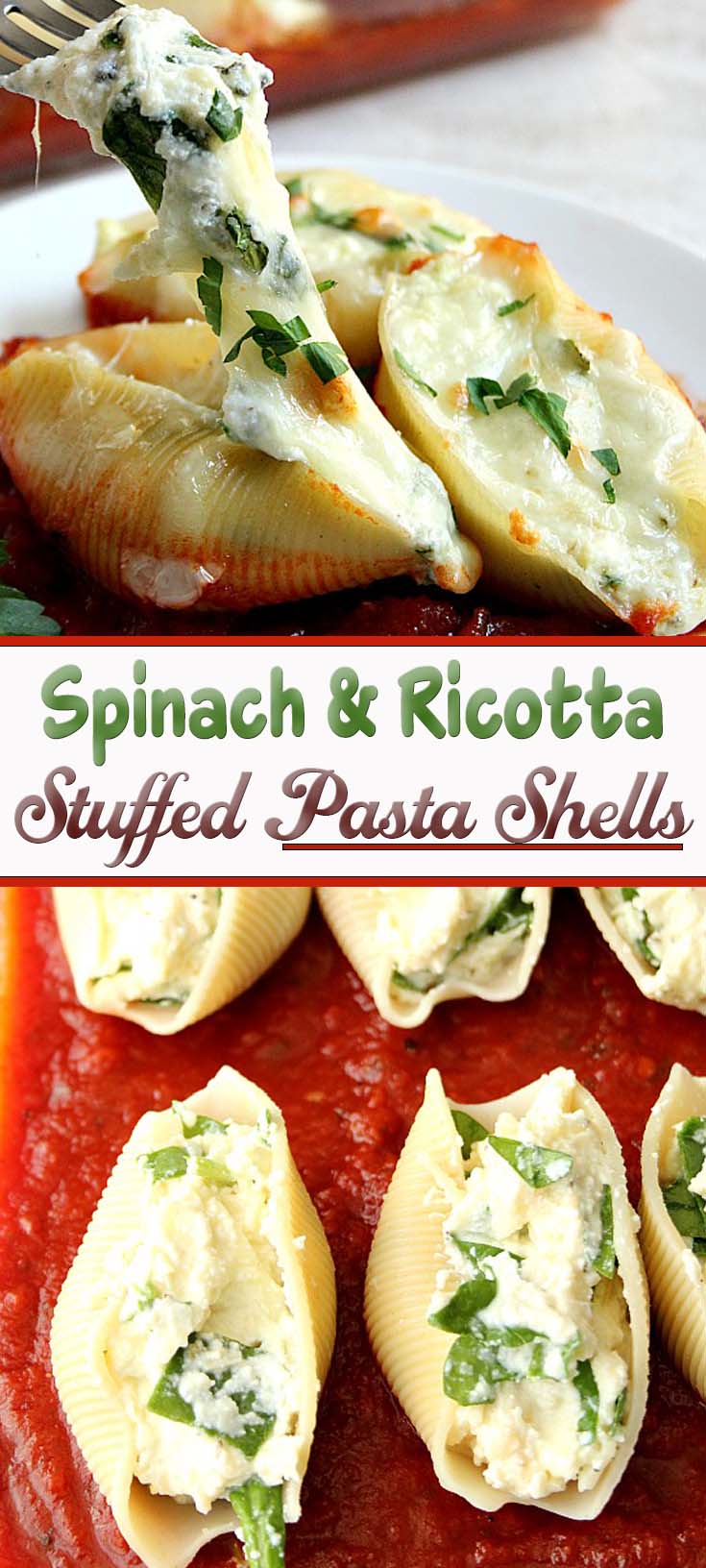 Spinach and Ricotta Stuffed Pasta Shells