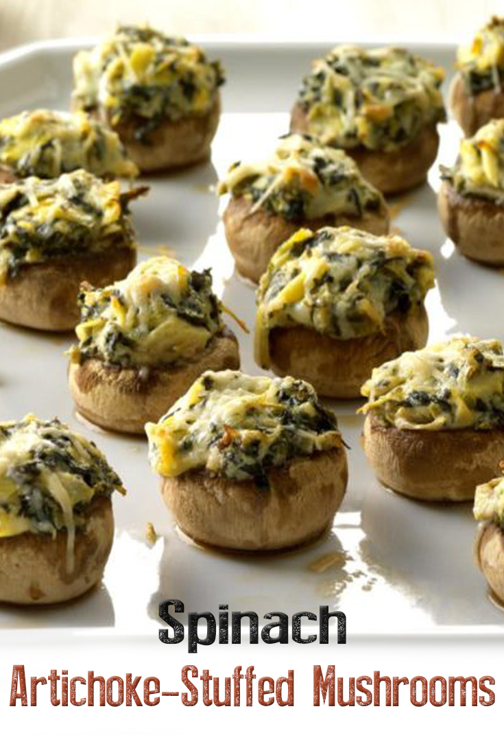 Spinach Artichoke-Stuffed Mushrooms