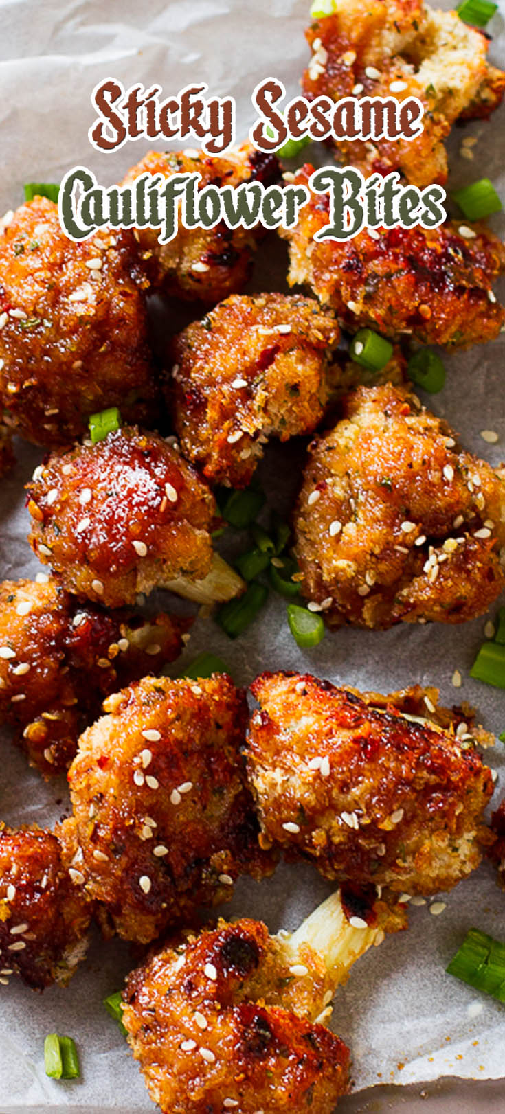 Sticky Sesame Cauliflower Bites